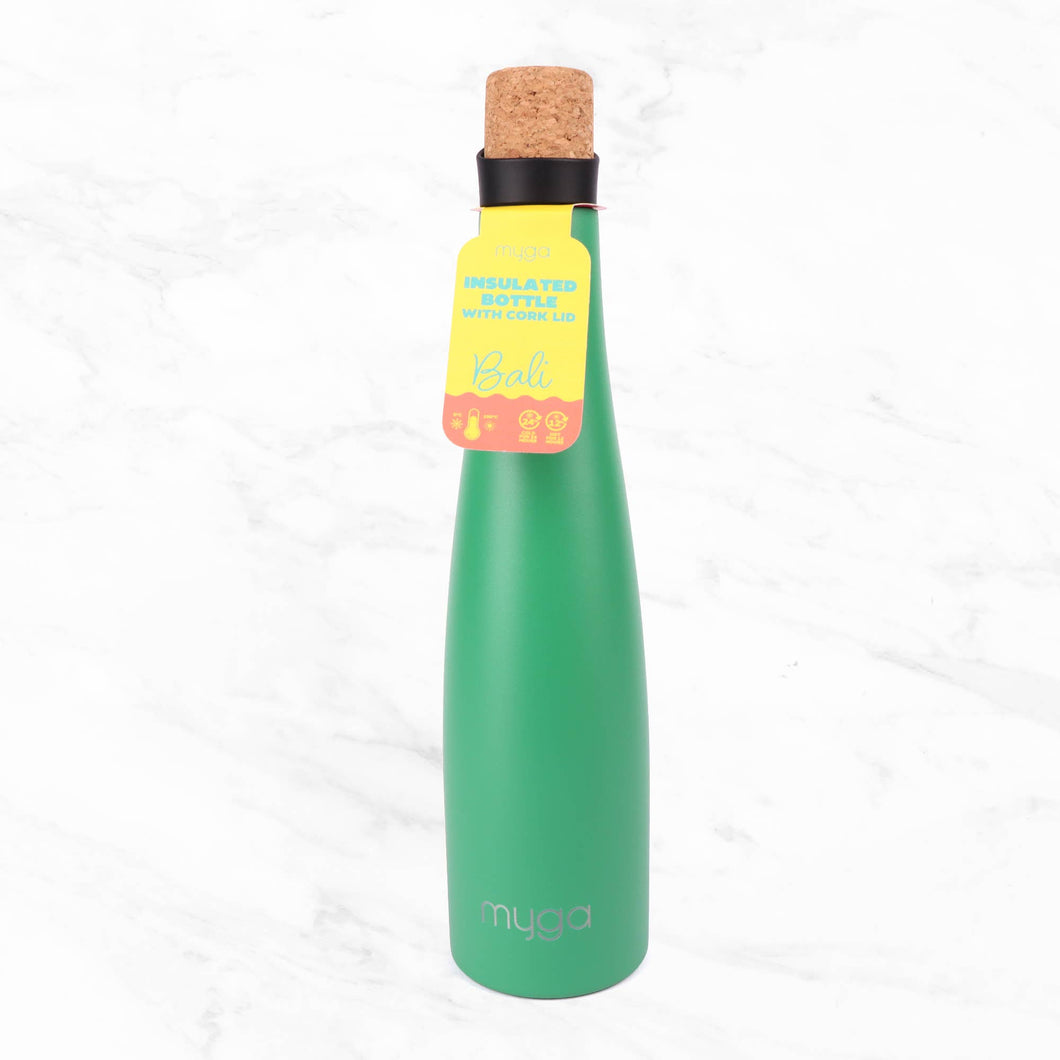 BALI INSULATED WATER BOTTLE WITH CORK LID