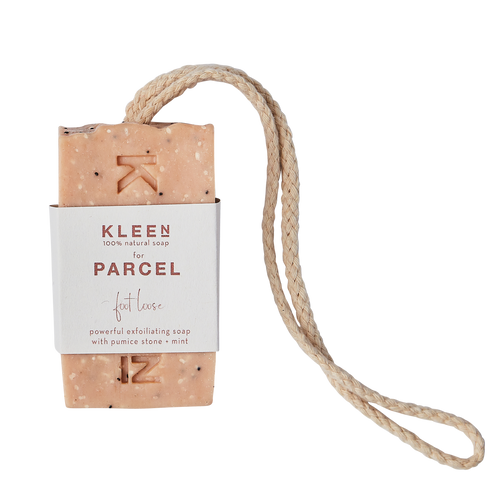 Kleen x Parcel footloose exfoliating natural pumice soap. Parcel London